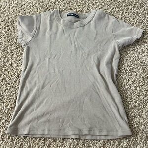 light brown short sleeve brandy top